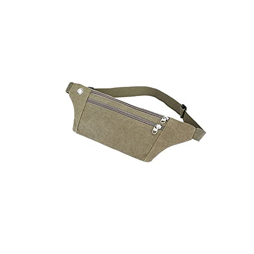 AQQWWER Hüfttasche Männer Fanny-Pack-Leinwand-Taille-Tasche Travel-Bump-Tasche Frauen Leicht mit Kopfhörerloch-Anti-Diebstahl-Tasche Fit 6 "Telefon (Color : Green, Size : 3pcs) von AQQWWER