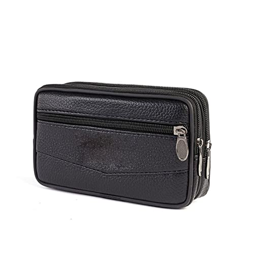 AQQWWER Hüfttasche Männer Gürtelbeutel Männliche Reißverschluss Ledertelefon Taschen Taschen Tasche Fanny Packs 5.5inch 6 Zoll Telefon Bag Fall Mann Geldbörse Fall (Color : 2) von AQQWWER