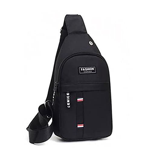 AQQWWER Hüfttasche Männer Mode Multifunktions Umhängetasche Crossbody Tasche auf Schulter Reise Sling Bag Pack Messenger Pack Brusttasche for männlich (Color : Black) von AQQWWER