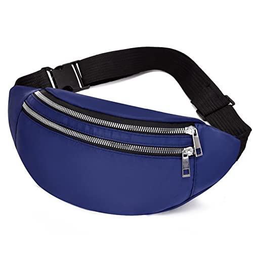 AQQWWER Hüfttasche Männer Taille Tasche Brustverpackung wasserdichte Outdoor Sport Truhe Tasche Tasche Koreanisch-Stil Fanny Pouch Crossbody Männliche Bananen-Tasche (Color : Blue) von AQQWWER