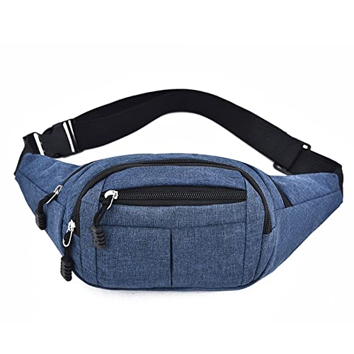 AQQWWER Hüfttasche Männer Taille Tasche Pack Geldbörse Casual Große Telefon Gürtel Tasche Beutel Oxfront Reise Telefon Tasche Fanny Banana Bag Hüfte 4 Taschen (Color : Deep Blue) von AQQWWER