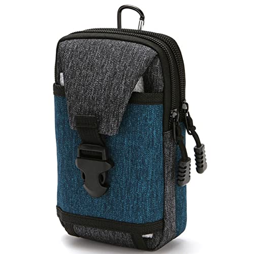 AQQWWER Hüfttasche Männer Telefonkarteninhaber Lässig Leinwand Patchwork Reise wasserdichte Reißverschluss Taille Tasche Multifunktionale Männer Taille Tasche (Color : Blue) von AQQWWER