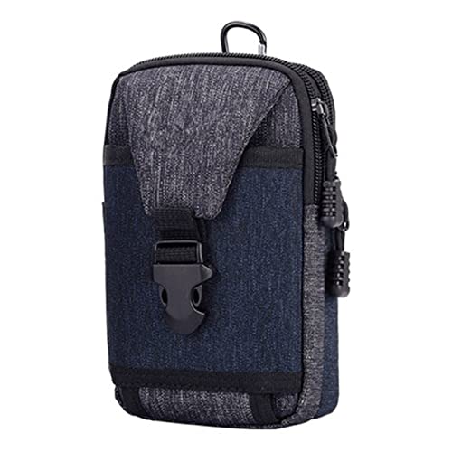 AQQWWER Hüfttasche Männer Telefonkarteninhaber Lässig Leinwand Patchwork Reise wasserdichte Reißverschluss Taille Tasche Multifunktionale Männer Taille Tasche (Color : Navy) von AQQWWER