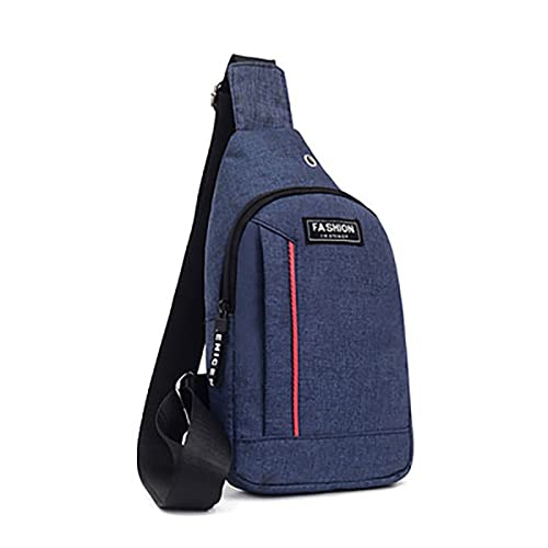 AQQWWER Hüfttasche Männer Umhängetaschen Taille Packungen Sling Bag Crossbody Outdoor Sport Schulter Brust Täglich Picknick Canvas Messenger Bag (Color : Blue) von AQQWWER