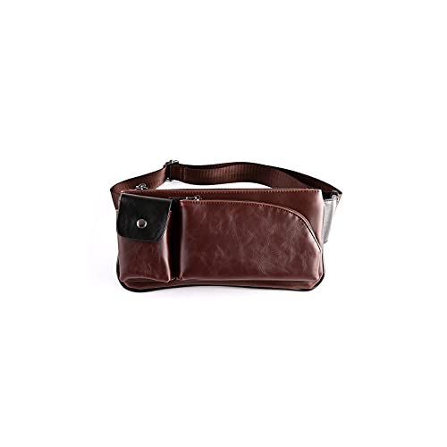 AQQWWER Hüfttasche Männer Vintage Brusttasche Taille Packs Tasche Männlich Casual Kissen Umhängetasche Kleine Retro Crossbody Taschen PU. Leder (Color : Coffee) von AQQWWER