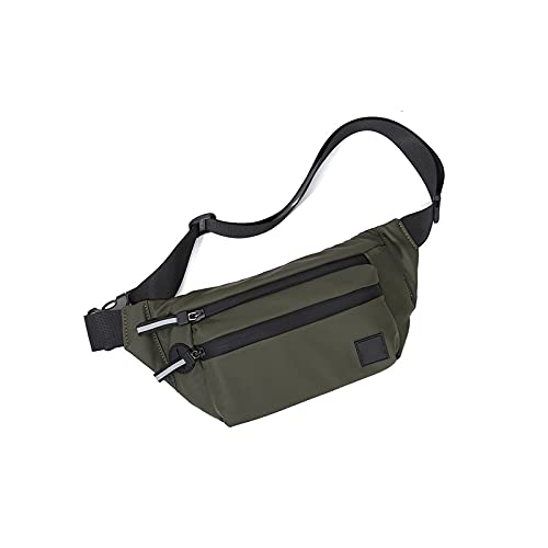 AQQWWER Hüfttasche Männer wasserdichte Gürtelbeutel, Brustpackung Männliche wasserdichte Taille Tasche, Outdoor Sports Fanny Pack Herren Reise Umhängetaschen (Color : Army Green) von AQQWWER