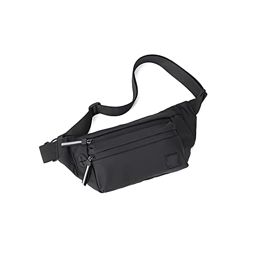 AQQWWER Hüfttasche Männer wasserdichte Gürtelbeutel, Brustpackung Männliche wasserdichte Taille Tasche, Outdoor Sports Fanny Pack Herren Reise Umhängetaschen (Color : Black) von AQQWWER