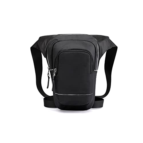 AQQWWER Hüfttasche Männer wasserdichte Nylon Reiten Beinbeutel Hängende Taille Tasche Reiten Taille Beinbeutel Messenger Bag (Color : Black) von AQQWWER