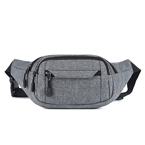 AQQWWER Hüfttasche Men Waist Bag Pack Men Wallet Purse Handbag Phone Belt Bag Pouch Canvas Sports Waterproof Bag Fanny Banana Bag for Women (Color : Grijs) von AQQWWER