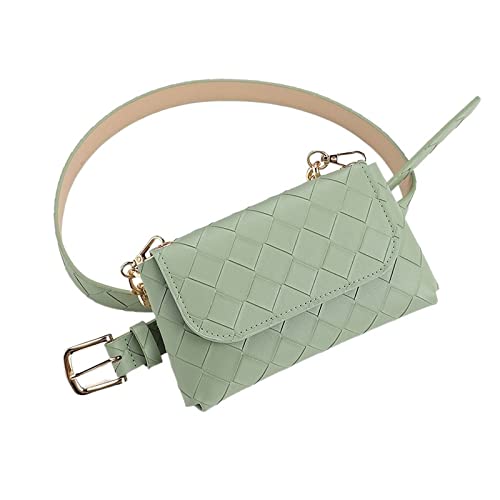 AQQWWER Hüfttasche Mode Casual Taillenpackung Pu. wasserdichte Fanny Pack Luxus Frauen gürtel Tasche einfache Frauen Geschenk gürtel Tasche Telefon Kette geldbörse (Color : Green) von AQQWWER