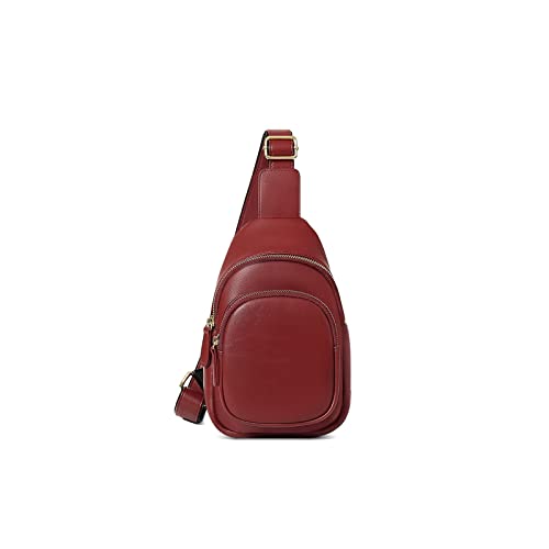 AQQWWER Hüfttasche Mode Dame Brusttasche Taille Tasche Messenger Bag Weibliche Pu. Leder Taille Tasche Geldbörse Tasche Brieftasche (Color : Red) von AQQWWER