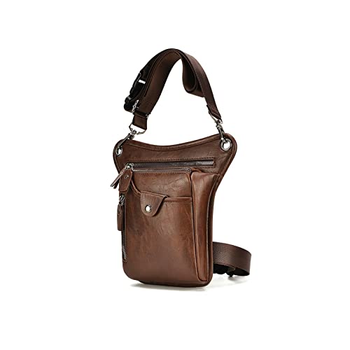 AQQWWER Hüfttasche Mode Herren Lederband Tasche Mobiltelefon/Handy Münze Geldbörse Gürtel Messenger Schultertasche (Color : Coffee) von AQQWWER