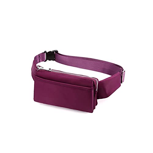 AQQWWER Hüfttasche Mode Taillenpackung wasserdichte Nylon Geld Gürtel Tasche Weibliche Geldbörse Fanny Pack Kleine Frauen Taille Tasche Mode Telefon Beutel Gürtel Kissen (Color : Claret Red) von AQQWWER