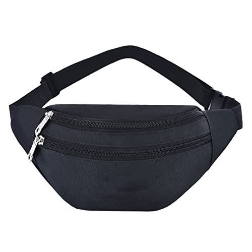 AQQWWER Hüfttasche Mode draußen reif Taille Tasche Frauen Herren fest Farbe Crossbody reißverschluss hüfte gürtel Taschen lässig Fanny Pack Brust telefonbeutel (Color : Black) von AQQWWER