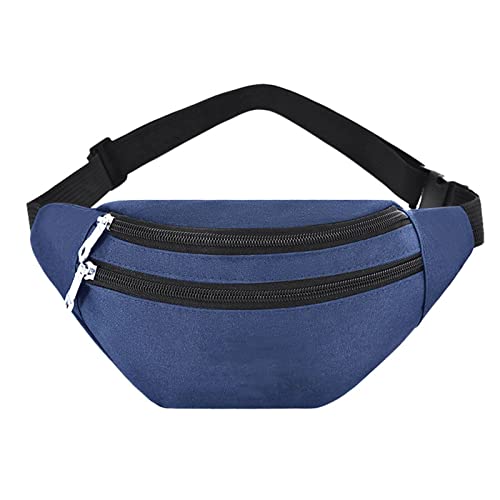 AQQWWER Hüfttasche Mode draußen reif Taille Tasche Frauen Herren fest Farbe Crossbody reißverschluss hüfte gürtel Taschen lässig Fanny Pack Brust telefonbeutel (Color : Blue) von AQQWWER