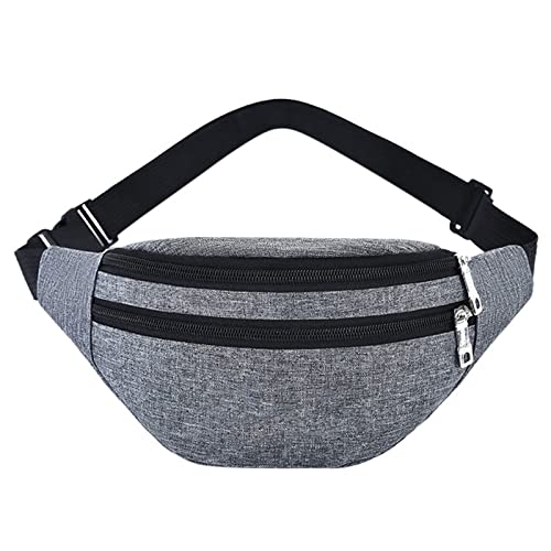 AQQWWER Hüfttasche Mode draußen reif Taille Tasche Frauen Herren fest Farbe Crossbody reißverschluss hüfte gürtel Taschen lässig Fanny Pack Brust telefonbeutel (Color : Grijs) von AQQWWER