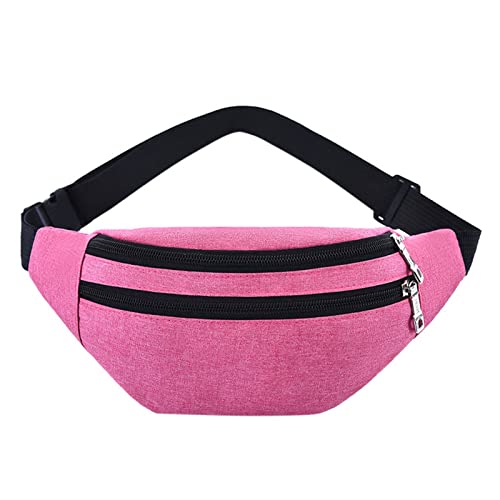 AQQWWER Hüfttasche Mode draußen reif Taille Tasche Frauen Herren fest Farbe Crossbody reißverschluss hüfte gürtel Taschen lässig Fanny Pack Brust telefonbeutel (Color : Pink) von AQQWWER