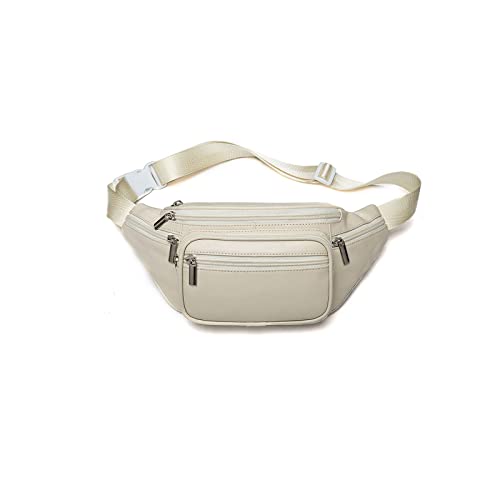 AQQWWER Hüfttasche Modische atmosphärische Leder Taille Tasche Damen Taille Tasche Tragbare Große Kapazität Taille Tasche Handytasche (Color : White) von AQQWWER