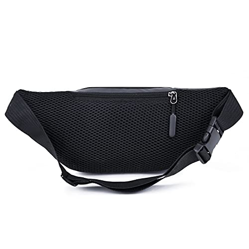 AQQWWER Hüfttasche Outdoor Anti-Theft Taschen, reflektierende laufende Taille Tasche Handy wasserdichte Tasche, Motorrad Fanny Pack Frauen (Color : Black) von AQQWWER