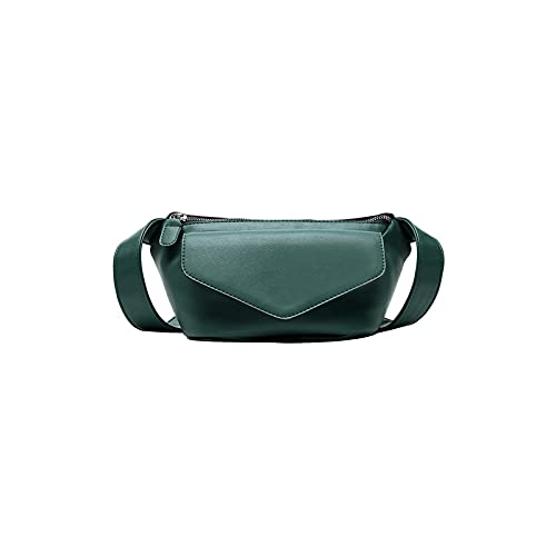 AQQWWER Hüfttasche PU. Leder Frauen Brusttasche Lässige Mode Taille Tasche Reise Kleine Umhängetasche Wild Reine Farbe Damen Gürtel Messenger Bag (Color : Green) von AQQWWER