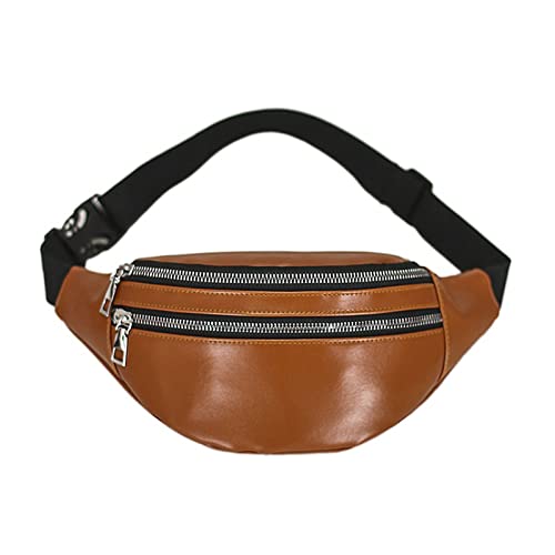 AQQWWER Hüfttasche Retro Taille Tasche for Frauen PU Leder Fanny Pack Mode Gürtel Brusttaschen Hüfte Bum Geld Beutel Handtasche Reise Schulter Pockt (Color : Bruin) von AQQWWER