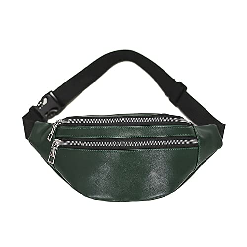 AQQWWER Hüfttasche Retro Taille Tasche for Frauen PU Leder Fanny Pack Mode Gürtel Brusttaschen Hüfte Bum Geld Beutel Handtasche Reise Schulter Pockt (Color : Green) von AQQWWER