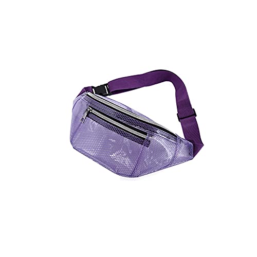 AQQWWER Hüfttasche Taille Packs, Frauen Gürtel Bag Beach Reisetasche Translucent Net Fanny Pack wasserdichte Hüftbag Taille Taille (Color : Purple) von AQQWWER