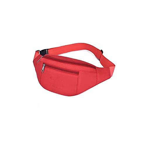 AQQWWER Hüfttasche Taille Packs, Nylon Taille Tasche Frauen Gürteltasche Männer Fanny Pack Mode Bunte Bump Bag Reise Geldbörse Telefon Tasche Tasche (Color : Red) von AQQWWER