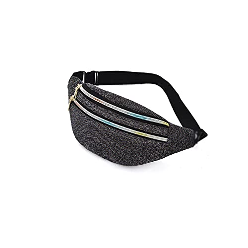 AQQWWER Hüfttasche Taille Tasche Fanny Pack Frauen `s gürtel Tasche Oxford hip bumbe Tasche Reisen glänzend Tasche reißverschlussbeutel geldbörse für moblie Telefon (Color : A) von AQQWWER