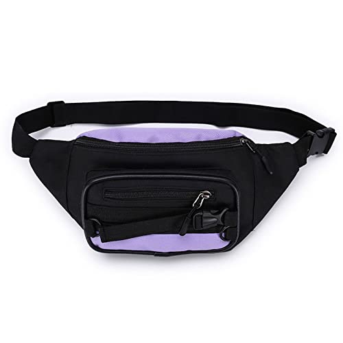 AQQWWER Hüfttasche Taille Tasche Frauen Fanny Pack Taille Packs Freizeit Leinwand Bum Paket Banane Messenger Bags Neue Reißverschluss Hip Hop Bag Schulter Pack (Color : A Black Waist Pack) von AQQWWER