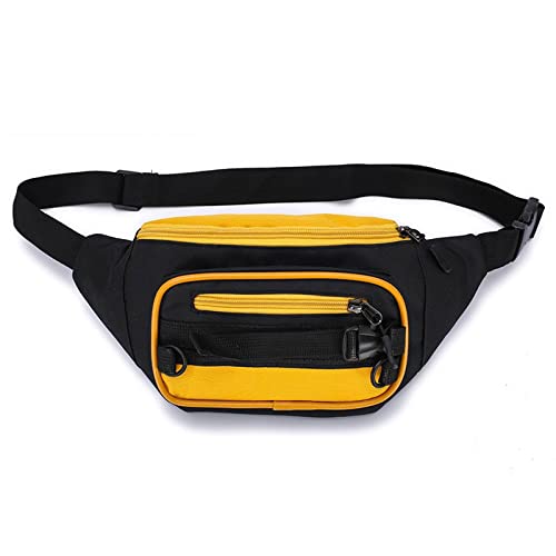 AQQWWER Hüfttasche Taille Tasche Frauen Fanny Pack Taille Packs Freizeit Leinwand Bum Paket Banane Messenger Bags Neue Reißverschluss Hip Hop Bag Schulter Pack (Color : A Yellow Waist Pack) von AQQWWER