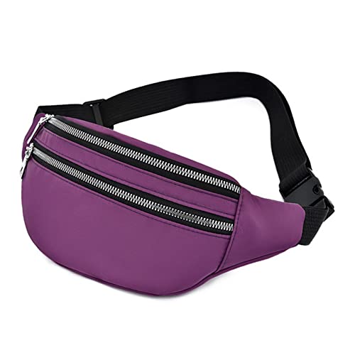 AQQWWER Hüfttasche Taille Tasche Frauen Fanny Pack Weibliche Hüfte Bummel Tasche Männer Bananen Tasche Frauen `s Gürtel Tasche Damen Bauch Geld Pouch Mode Geldbörse (Color : Purple) von AQQWWER