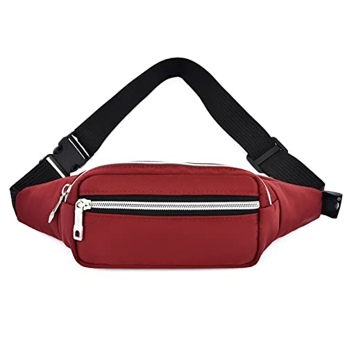 AQQWWER Hüfttasche Taille Tasche Frauen Fanny Pack for Kinder Mode Kinder Gürteltasche Sling Brustbeutel mit verstellbarem Gürtel for Reisen, Party, Wandern (Color : Red) von AQQWWER