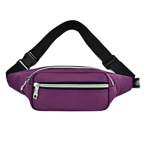 AQQWWER Hüfttasche Taille Tasche Frauen Fanny Pack for Mode Gürtelbeutel Sling Brustbeutel mit verstellbarem Gürtel for Reisen, Party, Wandern (Color : Purple) von AQQWWER