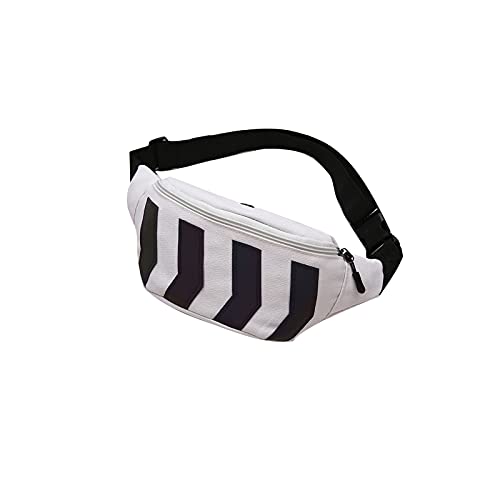 AQQWWER Hüfttasche Taillenpackungen, Segeltuch Taille Tasche Fanny Pack mit Kopfhörer Lochbeutel Waistbag Frauen Männer Reisen Telefonhalter (Color : White) von AQQWWER