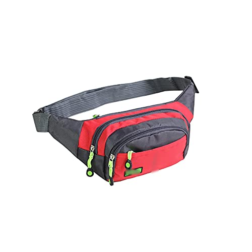 AQQWWER Hüfttasche Tasche Leinwand Unisex Fanny Pack, Taille Hüftgürtel Tasche Geldbörse Tasche, Reisen Laufende Sport Bum Wasserdicht (Color : Red) von AQQWWER