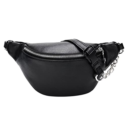 AQQWWER Hüfttasche Women Solid Waist Lady Leather Holiday Money Belt Wallet Travel Bag Phone Pouch Hot (Color : Black) von AQQWWER