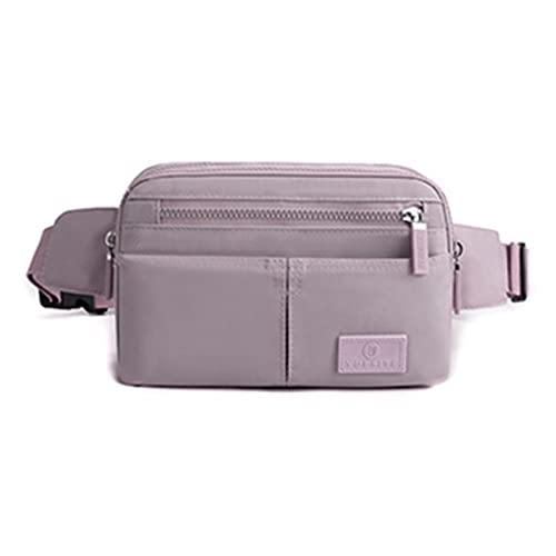 AQQWWER Hüfttasche Women Waist Bag Female Wallet Purse Casual Phone Purse Belt Pouch Nylon Travel Motorcycle Fanny Pack Banana Bag (Color : Purple) von AQQWWER