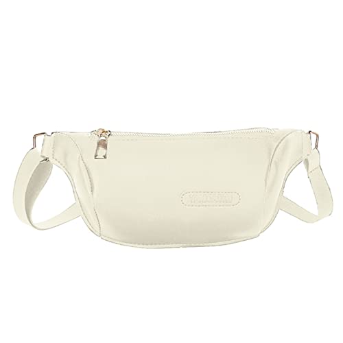 AQQWWER Hüfttasche Women Waist Bag Leather Lady Chest Bags Multifunction Mobile Coin Purse Fashion Travel Pouch (Color : White) von AQQWWER