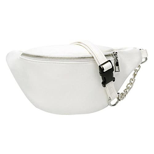 AQQWWER Hüfttasche WomenNew Style Travel Waist Festival Money Belt PU Leather Pouch Holiday Waist Pack (Color : White) von AQQWWER