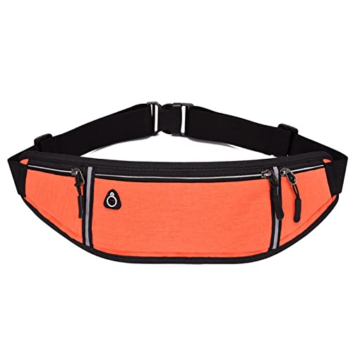 AQQWWER Hüfttasche wasserdichte Gürteltasche Männer Frauen Reißverschluss Gürteltasche Outdoor Sport Umhängetasche Reiten Laufen Handy Brieftasche Segeltuch Brusttasche (Color : Orange) von AQQWWER