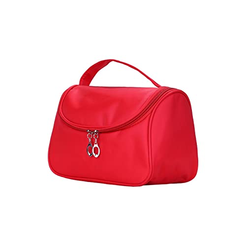 AQQWWER Schminktasche 1pc Large Capacity Cosmetic Bag for Women Portable Zipper Waterproof Storage Bag Female Wash Makeup Handbags (Color : Red) von AQQWWER