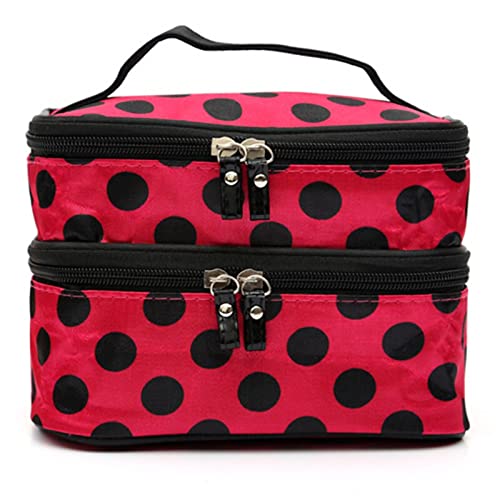 AQQWWER Schminktasche Cosmetic Bag Zipper Makeup Bags Woman Cosmetic Bag Big Storage Travel Cosmetic Bags (Color : Red) von AQQWWER