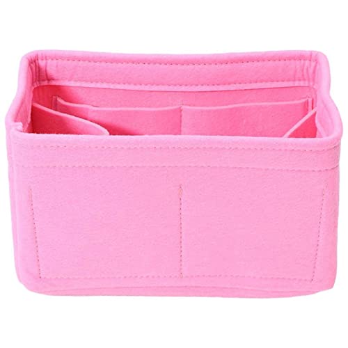 AQQWWER Schminktasche Felt Insert Bag Makeup Handbag Organizer Travel Inner Purse Portable Cosmetic Bags Storage Tote (Color : Pink) von AQQWWER