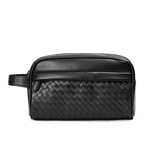 AQQWWER Schminktasche Large-Capacity Makeup Bag Leather Cosmetic Bag Men Portable Travel Waterproof Handbags Cosmetic Bag von AQQWWER