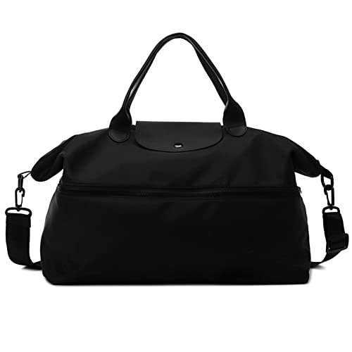 AQQWWER Umhängetaschen für Damen Travel Bag, Fitness Bag, Canvas, Nylon, Waterproof (Color : Black) von AQQWWER