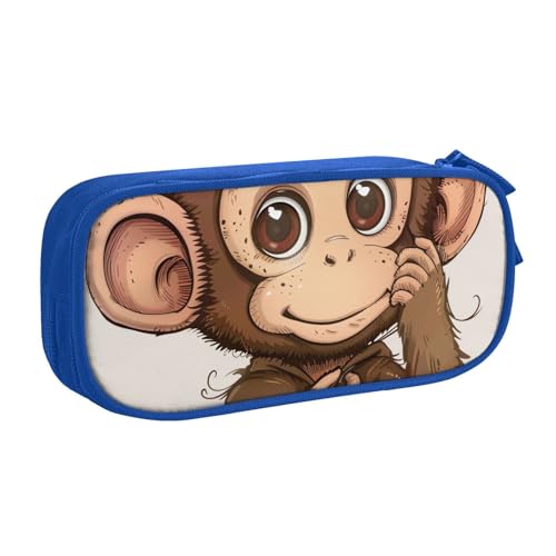 AQRJLPO Federmäppchen mit Affen-Kunstdruck, für Jungen und Mädchen, großes Fassungsvermögen, Büro, Schule, Studenten, Schreibwaren-Tasche, Stifthalter mit 2 Fächern, Schwarz, blau, Einheitsgröße AQRJLPO Federmäppchen mit Affen-Kunstdruck, für Jungen und Mädchen, großes Fassungsvermögen, Büro, Schule, Studenten, Schreibwaren-Tasche, Stifthalter mit 2 Fächern, Schwarz, blau, Einheitsgröße von AQRJLPO