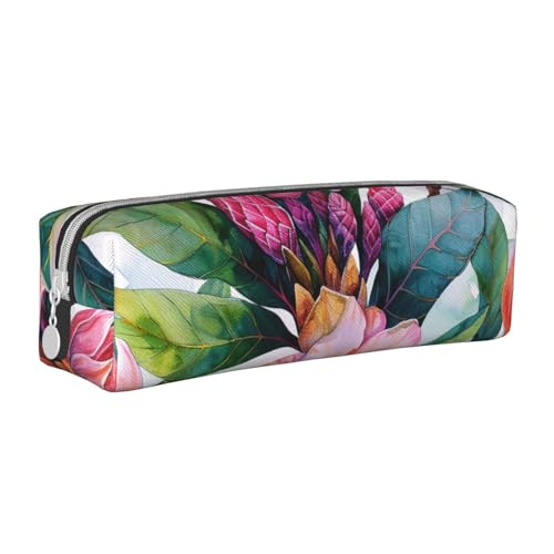 AQRJLPO Federmäppchen mit Hawaii-Blumen-Kunstdruck, bedrucktes Leder, einfaches Federmäppchen, niedliches Federmäppchen, Federmäppchen, Schule, Schreibwaren, Organizer, Make-up-Tasche für Jungen AQRJLPO Federmäppchen mit Hawaii-Blumen-Kunstdruck, bedrucktes Leder, einfaches Federmäppchen, niedliches Federmäppchen, Federmäppchen, Schule, Schreibwaren, Organizer, Make-up-Tasche für Jungen von AQRJLPO