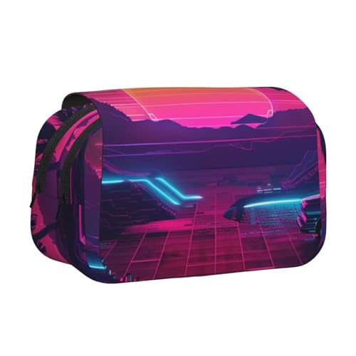 AQRJLPO Federmäppchen mit Sonnenuntergangs-Weinglas-Druck, doppellagig, Flip-Bleistifttasche, Stift-Organizer, Make-up-Tasche für Schule, Reisen und Arbeit, Retrowave-Bilder, Einheitsgröße AQRJLPO Federmäppchen mit Sonnenuntergangs-Weinglas-Druck, doppellagig, Flip-Bleistifttasche, Stift-Organizer, Make-up-Tasche für Schule, Reisen und Arbeit, Retrowave-Bilder, Einheitsgröße von AQRJLPO