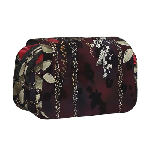 AQRJLPO Federmäppchen mit Sonnenuntergangs-Weinglas-Druck, doppellagig, Flip-Bleistifttasche, Stift-Organizer, Make-up-Tasche für Schule, Reisen und Arbeit, Rose, Blumenmuster, Einheitsgröße AQRJLPO Federmäppchen mit Sonnenuntergangs-Weinglas-Druck, doppellagig, Flip-Bleistifttasche, Stift-Organizer, Make-up-Tasche für Schule, Reisen und Arbeit, Rose, Blumenmuster, Einheitsgröße von AQRJLPO